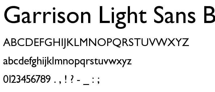 Garrison Light Sans BOLD police